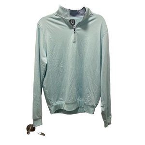 FootJoy FJ 1/4 Zip Pullover Womens Mint Green Long Sleeve Golf Shirt Top Sz Med